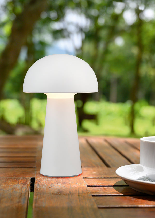 Lampe de table LED d'extérieur en plastique blanc sconto