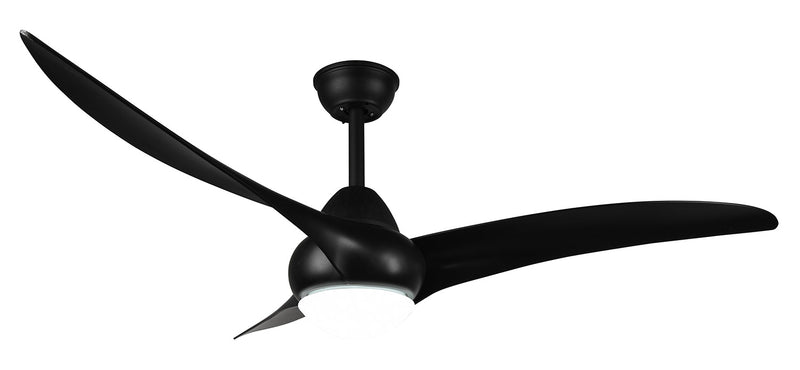 Ventilatore da Soffitto con 3 Pale e Lampada LED SMD Ø145 cm 3 Velocità Nero Opaco-2