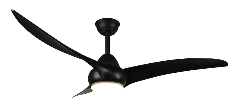 Ventilatore da Soffitto con 3 Pale e Lampada LED SMD Ø145 cm 3 Velocità Nero Opaco-1