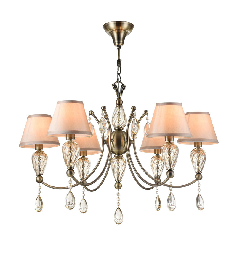 Lampadario Royal Classic in Metallo e Vetro Murano Bronzo-1