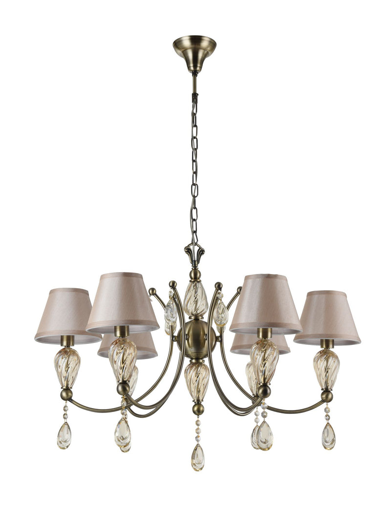 Lampadario Royal Classic in Metallo e Vetro Murano Bronzo-4