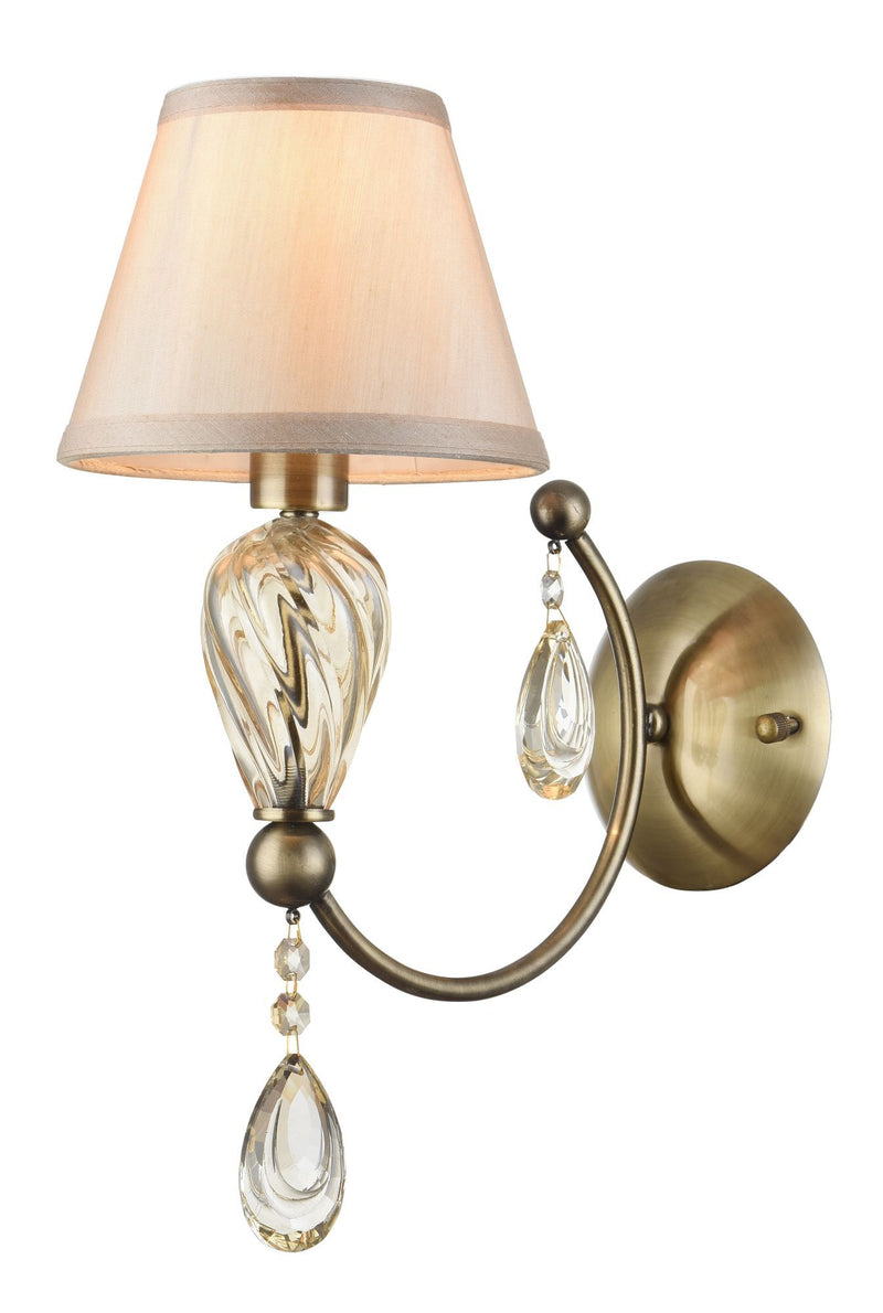 Lampada da parete Royal Classic in Metallo e Vetro Murano Bronzo-1