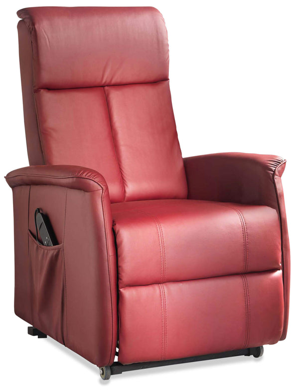 sconto Fauteuil Releveur Electrique 2 Moteurs en Similicuir Rouge