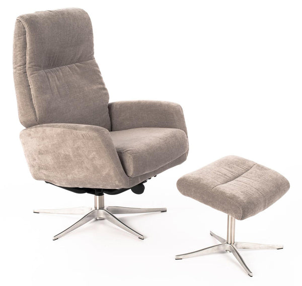 Fauteuil relax inclinable manuel avec repose-pieds en velours gris clair prezzo