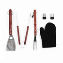 Set 5 Utensili Accessori per  Barbecue con Grembiule e Guanto Master Cook-2