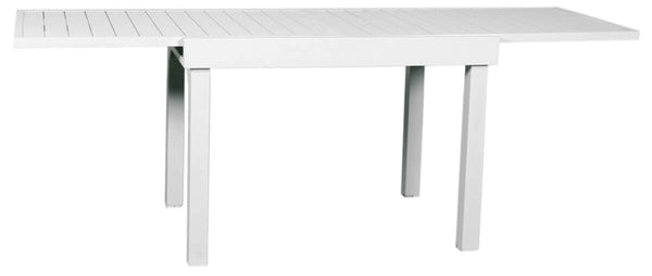 sconto Table de Jardin Extensible 106/212x75x75 cm en Aluminium Vorghini Capannori Blanc