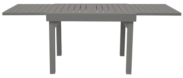 prezzo Table de jardin extensible 104/208x75x75 cm en aluminium gris tourterelle