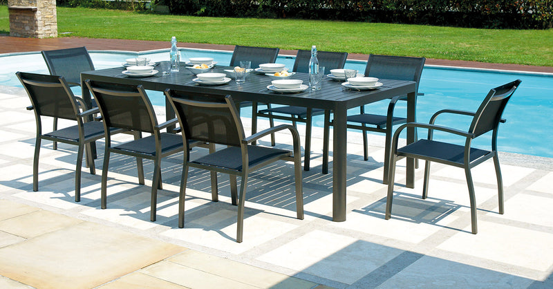 Tavolo da Giardino Allungabile 200/300x100x75 cm in Alluminio Grigio Antracite-2