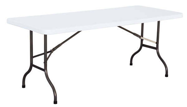 Table Restauration Rectangulaire Fixe 183x76x74 cm en Polyéthylène Vorghini Blanc acquista