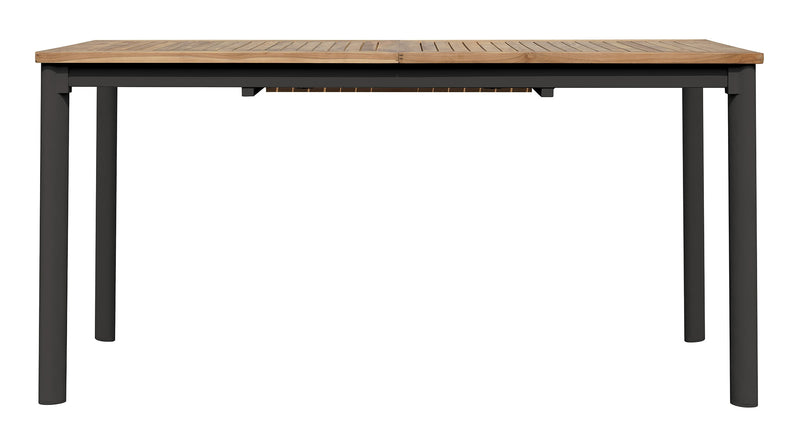 Tavolo da Giardino Allungabile 150-210x90x74 cm in Alluminio Antracite Piano in Teak-1