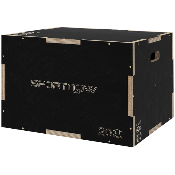 online Jump Box pliométrique à 3 hauteurs 61-51-41 cm en bois antidérapant noir