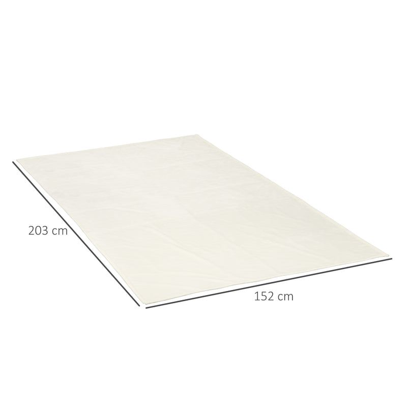 Coperta Plaid Dubleface 203x152x0,5 cm in Flanella 330 GSM Bianco Crema-3