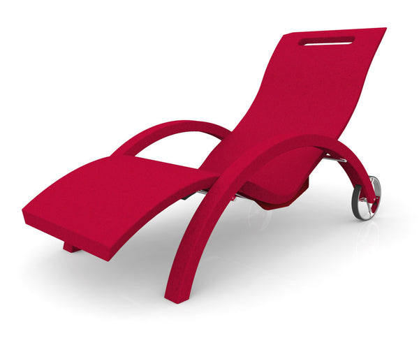 acquista Lettino Chaise Longue da Esterno Giardino Inclinabile con Ruote Arkema Serendipity Cherry