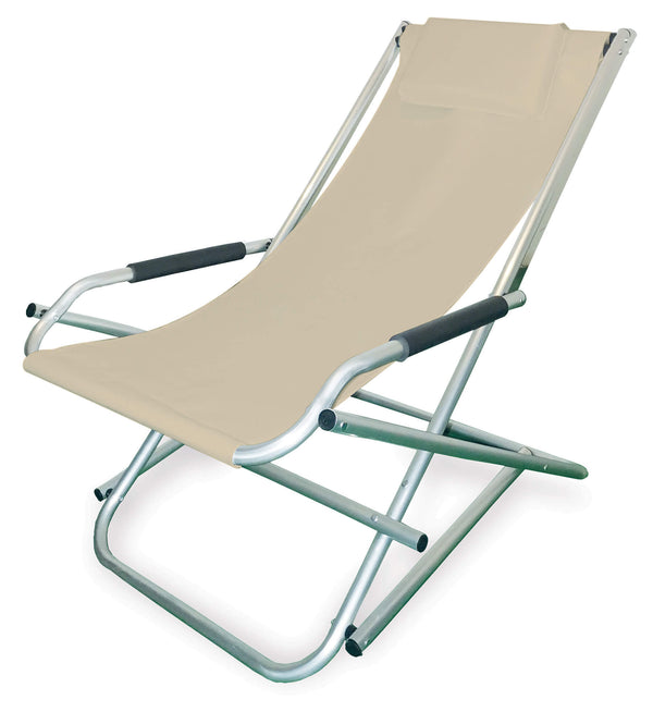 Fauteuil inclinable pliant en aluminium beige prezzo