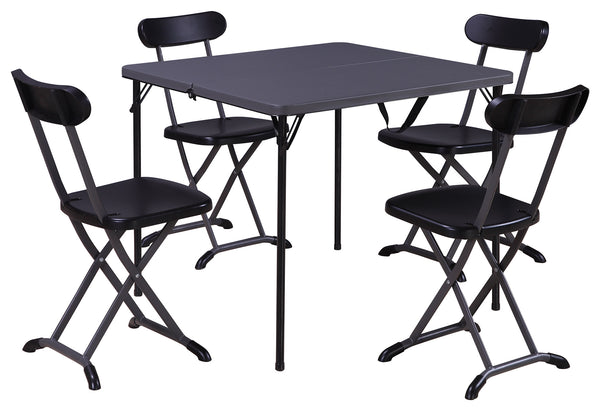 acquista Table Pliante de Jardin Picnic avec 4 Chaises Ranieri Horeca Anthracite