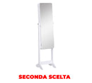 Armadio Portagioie e Trucchi con Specchio e Illuminazione LED Automatica Bianco 30x146x36 cm Seconda Scelta-1