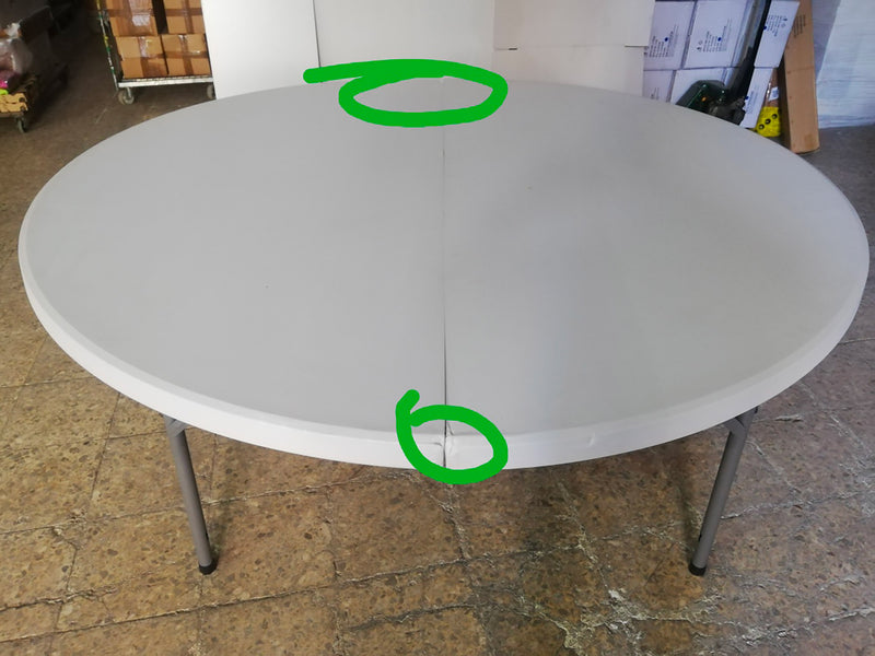 Tavolo Catering Rotondo Pieghevole Ø180 cm Bianco Seconda Scelta-2