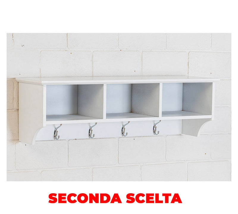 Mensola Appendiabiti in Legno 79x25x25 cm Cortina Bianco Seconda Scelta-1