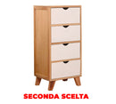 Cassettiera 4 Cassetti in Legno 36x29,5x78 cm Nordica Bianco Seconda Scelta-1