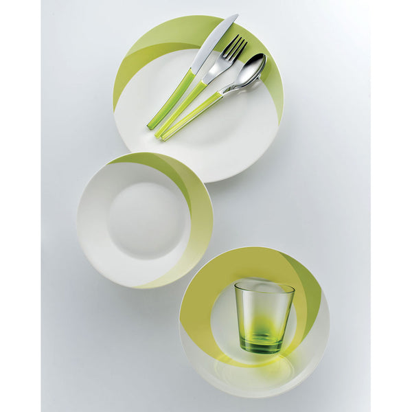 prezzo Set 7 pièces Assiettes + Couverts + Verre Eme Natura Vert Vert