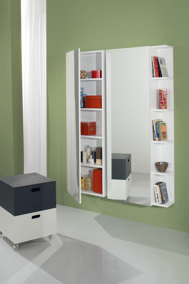 Scarpiera Libreria 5 Ripiani in Melaminico 52,5x23x160cm TFT Sc Bianca Specchio-5