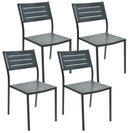 Set 4 Sedie da Giardino 46x58x84 cm in Acciaio RD Italia Dorio Antracite-1