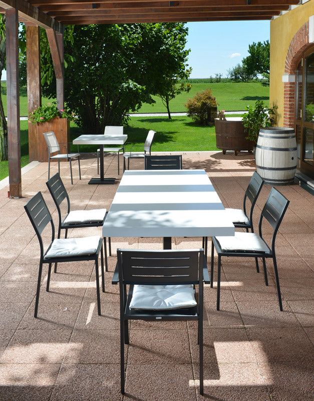 Set 4 Sedie da Giardino 46x58x84 cm in Acciaio RD Italia Dorio Antracite-4