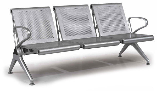 sconto Tosini Silver Banc de Bureau pour Salle d'Attente 3 Places en Acier