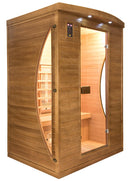 Sauna Finlandese ad Infrarossi 2 Posti 140x110 cm H200 in Legno di Abete Spectra 03R-2