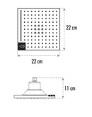 Soffione Doccia 22x22 cm con LED per Controlla Temperatura Acqua Sined  Grigio-2