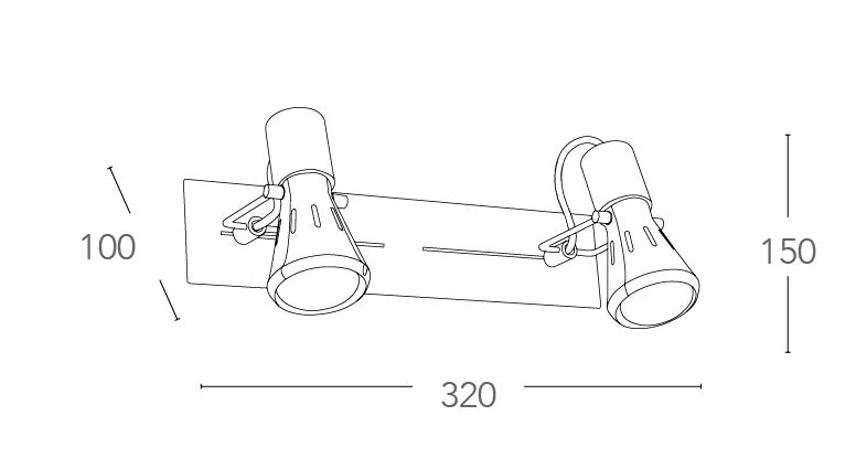 Faretto Spot 2 Luci Orientabili Metallo Cromato E14 Intec SPOT-CADILLAC-2-3