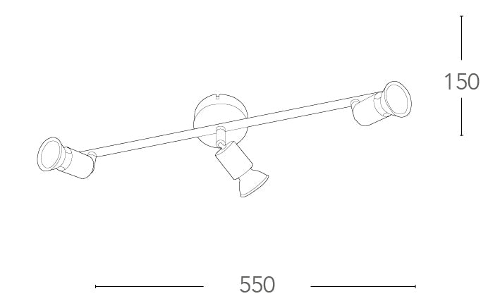 Faretto Spot Tre Luci Orientabili Metallo Silver Moderno Led 9 watt GU10 Luce Naturale Intec SPOT-COOPER-3-4