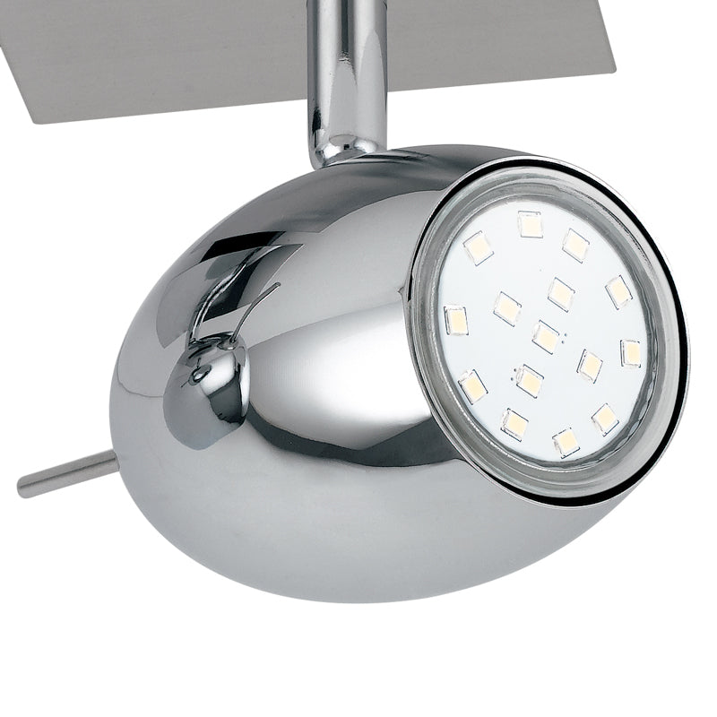 Faretti 2 Spot Metallo Cromato Luci Tonde Led 10 watt Luce Calda Intec SPOT-MADRID-2-2