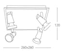 Faretto Quattro Luci Spot Base Quadrata Metallo Cromo Cornice Vetro Led 12 watt GU10 Luce Calda Intec SPOT-MIAMI PL4-2