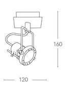 Faretto Spot Orientabile Metallo Cromo Led 3 watt GU10 Luce Calda Intec SPOT-TECHNO-1-2