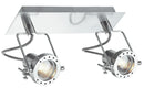 Faretti 2 Luci Spot Orientabili Metallo Cromato Moderni Led 6 watt GU10 Luce Calda Intec SPOT-TECHNO-2-1