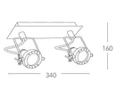 Faretti 2 Luci Spot Orientabili Metallo Cromato Moderni Led 6 watt GU10 Luce Calda Intec SPOT-TECHNO-2-3