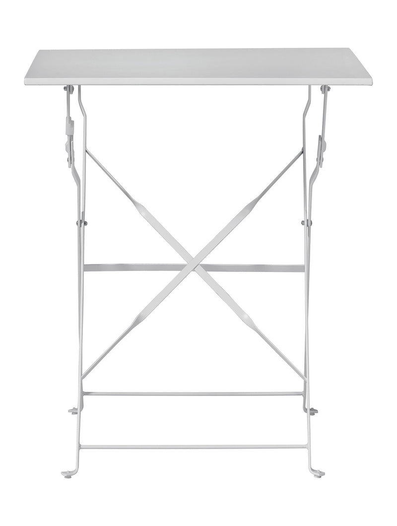 Tavolino Quadrato Pieghevole da Giardino 60x60x72 cm in Ferro Bianco-2