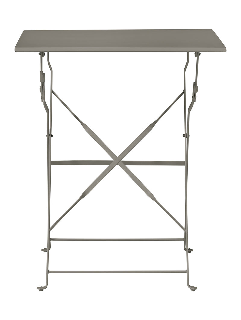 Tavolino Quadrato Pieghevole da Giardino 60x60x72 cm in Ferro Tortora-2
