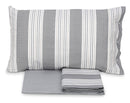 Set Lenzuola Cotone Singolo Sopra Sotto con Angoli e Federe Cober Striped Grigio-1