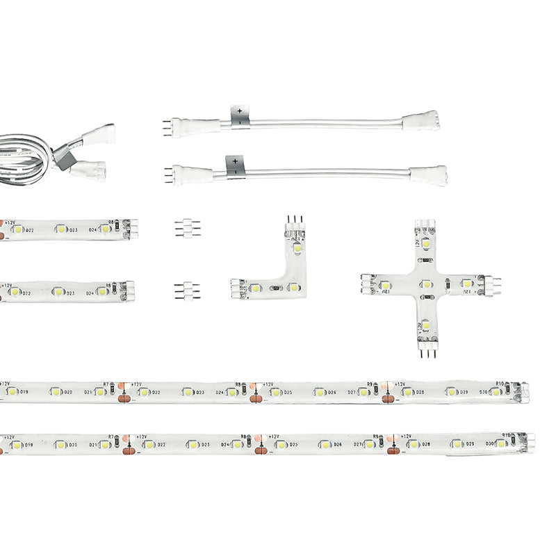 Kit Strip con Batteria e Adattatori Led 12 watt Luce Naturale Intec STRIP-3528-KIT-2