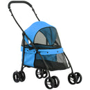 Passeggino per Cani Pieghevole 82x47x97 cm in Tessuto Oxford Blu-1