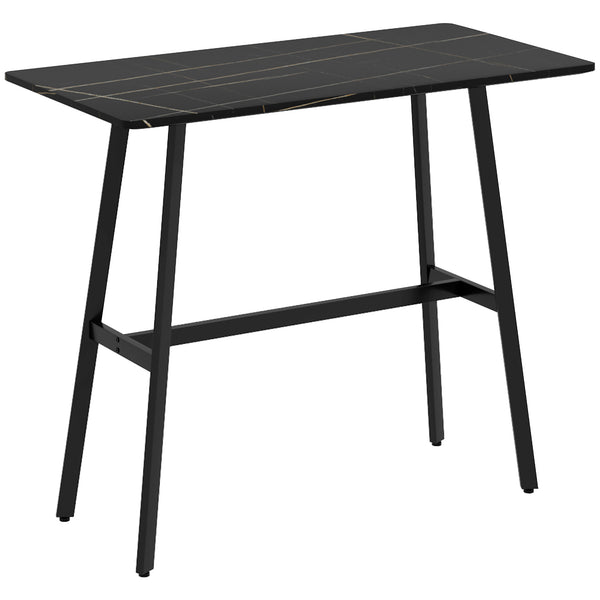 online Table de bar haute rectangulaire 118x58x98 cm en MDF et métal noir