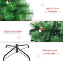 Albero di Natale Artificiale H180 cm 782 Rami con Decori e Base in Metallo Verde-7