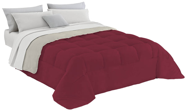 Couette Hiver en Microfibre 300gr Double Face Bordeaux/Crème Différentes Tailles prezzo