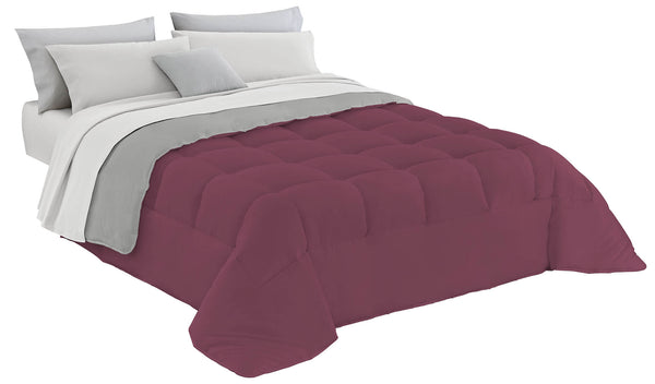 acquista Couette d'Hiver en Microfibre 300gr Double Face Prune/Gris Clair Différentes Tailles