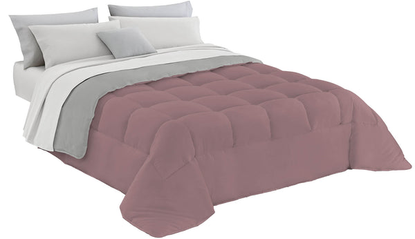 Couette Hiver en Microfibre 300gr Double Face Vieux Rose/Gris Clair Différentes Tailles sconto