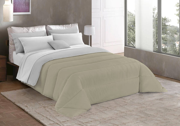 Couette Hiver Double Face 250gr Taupe/Gris Clair sconto