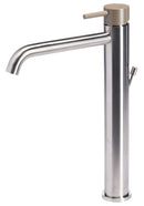 Rubinetto Miscelatore Monocomando Lavabo Alto in Acciaio Inox Maniglia Deserto-1