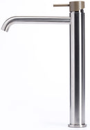 Rubinetto Miscelatore Monocomando Lavabo Alto in Acciaio Inox Satinato Maniglia Deserto-2